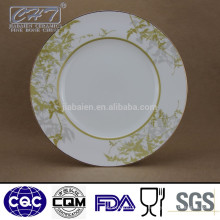 ZH003 Plato de cena redonda floral de la porcelana